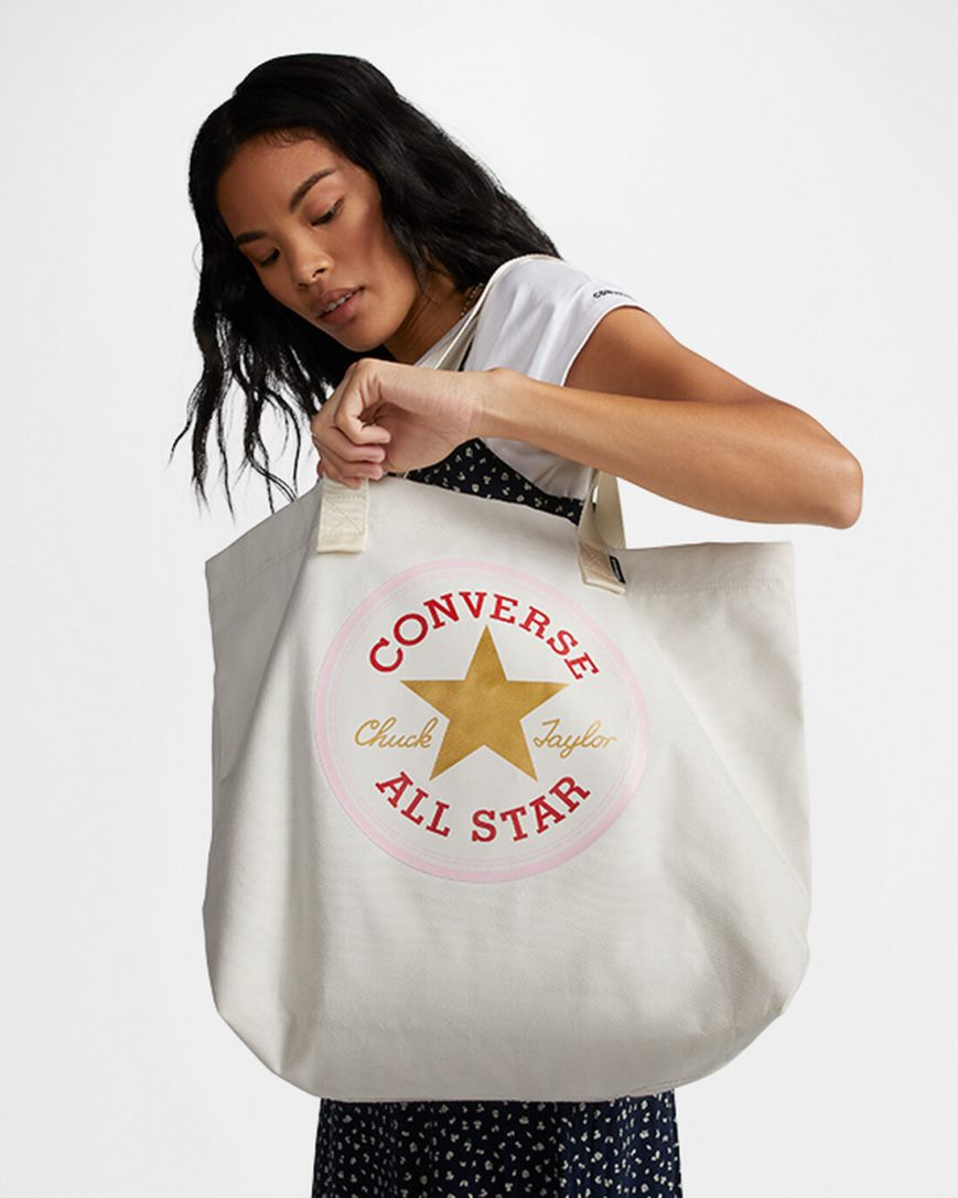 Bolsas Converse All Star Patch Tote Feminino Bege | PT Y089P7T